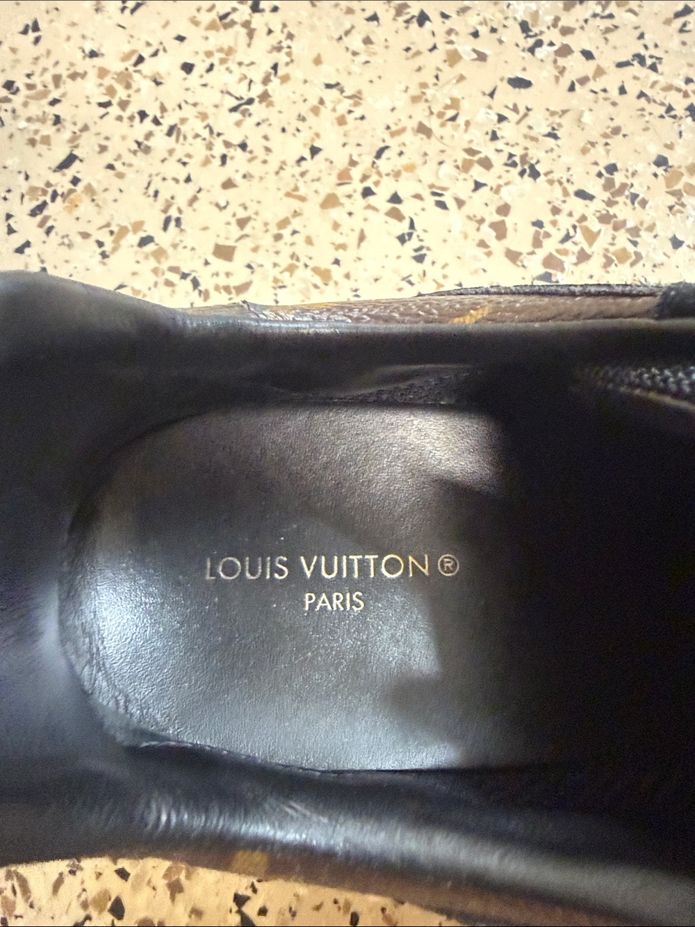 Black Louis Vuitton Monogram Accent Women’s Sneakers - Picture 2 of 9